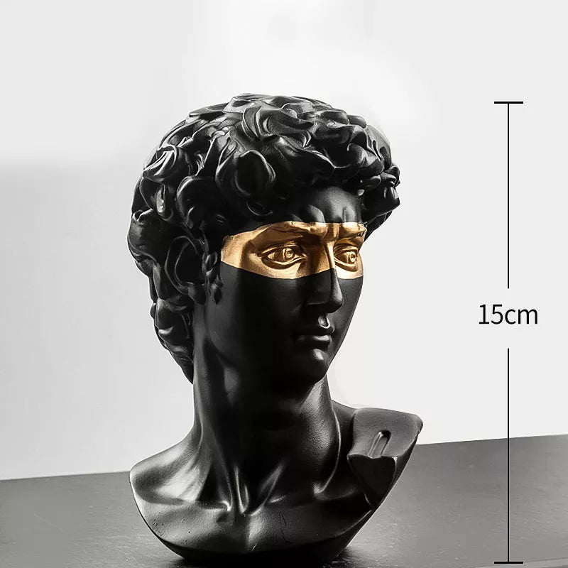 Statuen zur Dekoration, 15 cm, David, Couchtisch, Heimdekoration, Ornamente, Zimmerbüste aus Gips, weißes Harz, dekorative Kunstskulptur