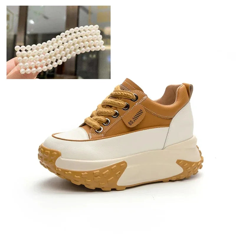 Frendorf | 7 cm Plateau-Keilsneakers aus Leder