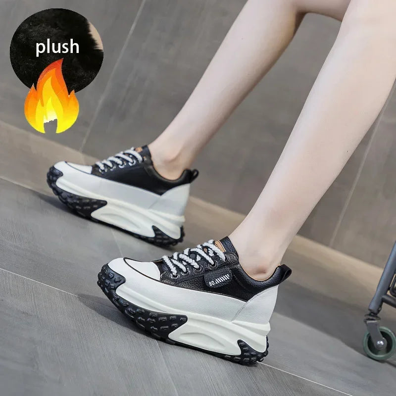 Frendorf | 7 cm Plateau-Keilsneakers aus Leder