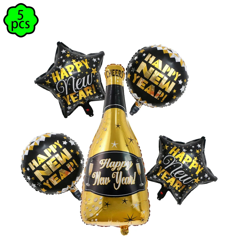 Neujahrsservietten Pappteller Becher Neujahr Tischdecken Tischüberwurf 2024 Neujahrsparty Dekorationen Silvesterparty Zubehör