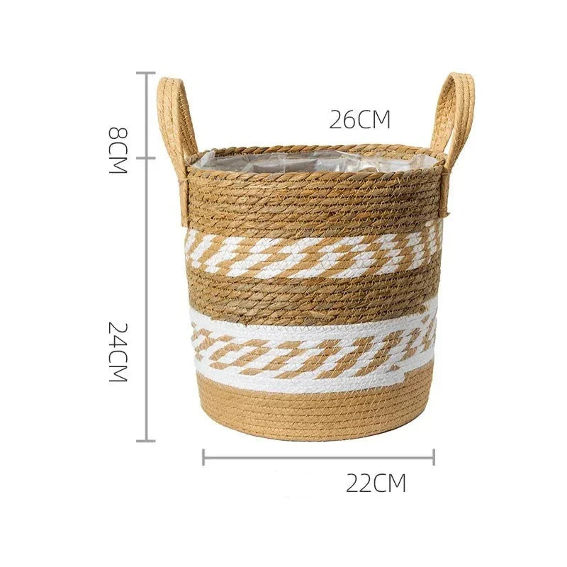 Japandi Serenity: Multifunktionale Rattan-Pflanztöpfe für zenhafte Wohnkultur