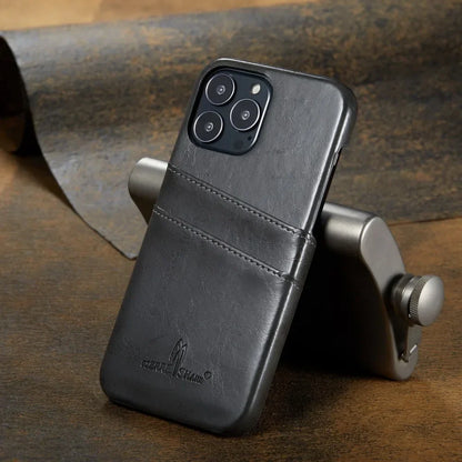 Frendorf | Leder iPhone 16/15/14 Rückseitenhülle Kartenhalter Case