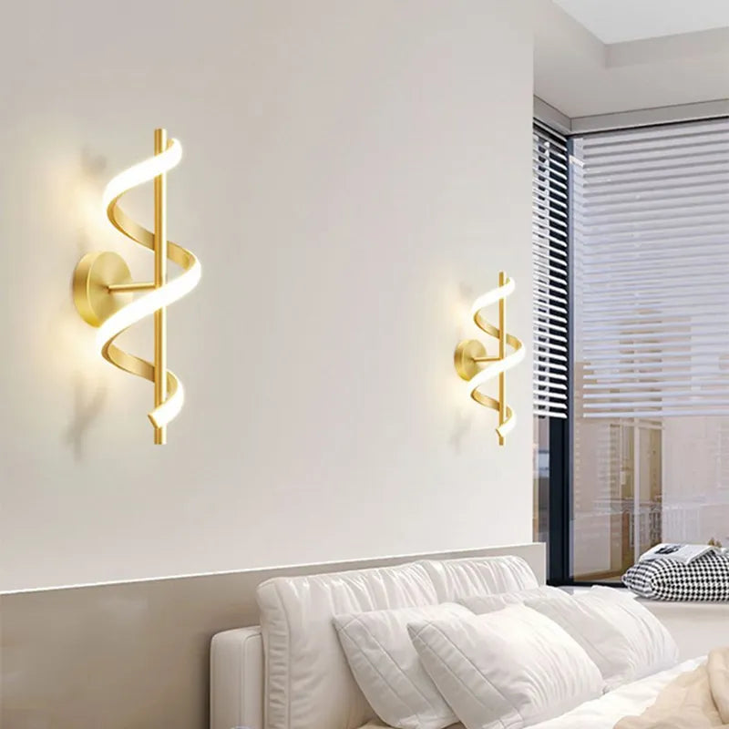 Minimalistische LED Wandleuchte Nordisches Schlafzimmer Nachttisch Sconce Schwarz Weiß Gold Dekorative Beleuchtung Wohnzimmer Flur Innenleuchten