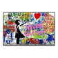 Modern Pop Wall Art Street Graffiti Bus Car Charles Chaplin HD Canvas Nordic Poster Print Home Bedroom Living Room Decoration