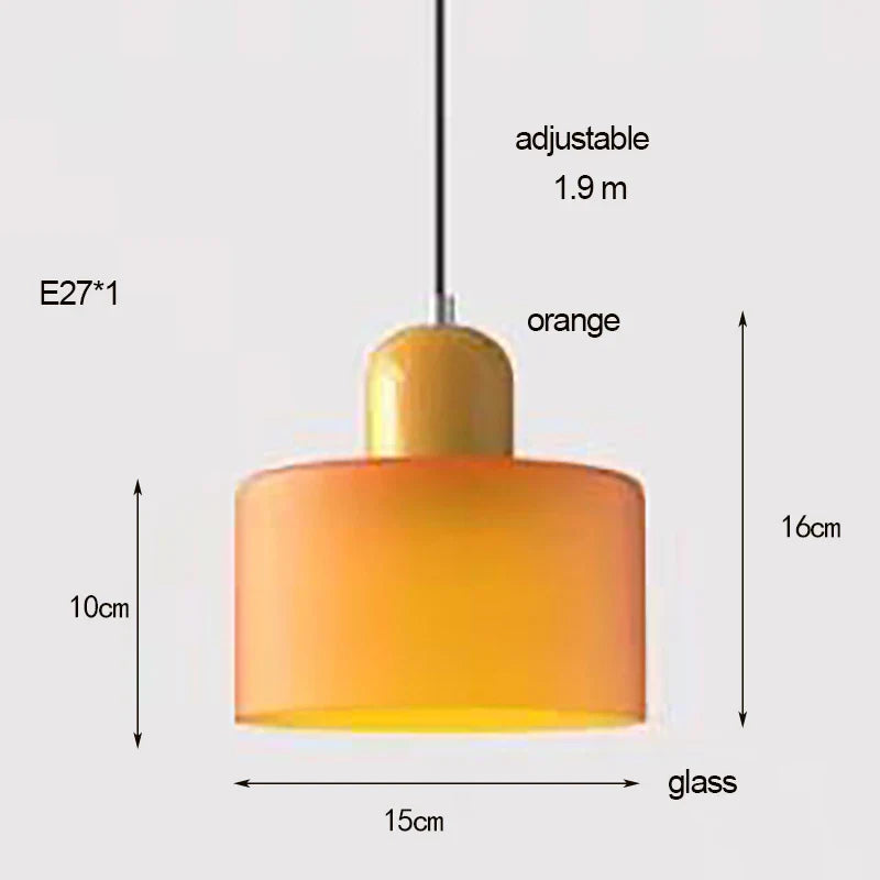 Frendorf | "Nordic Modern Glas Pendelleuchte – E27 Glühbirne, Lange Linie Kronleuchter für Schlafzimmer, Restaurant und Bar – Erhältlich in Weiß, Grün, Pink und Orange"