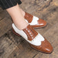 Frendorf | Herren Luxus Schuhe Brogue Schnürung Casual Britischer Stil Kontrastfarbe Oxford Büro