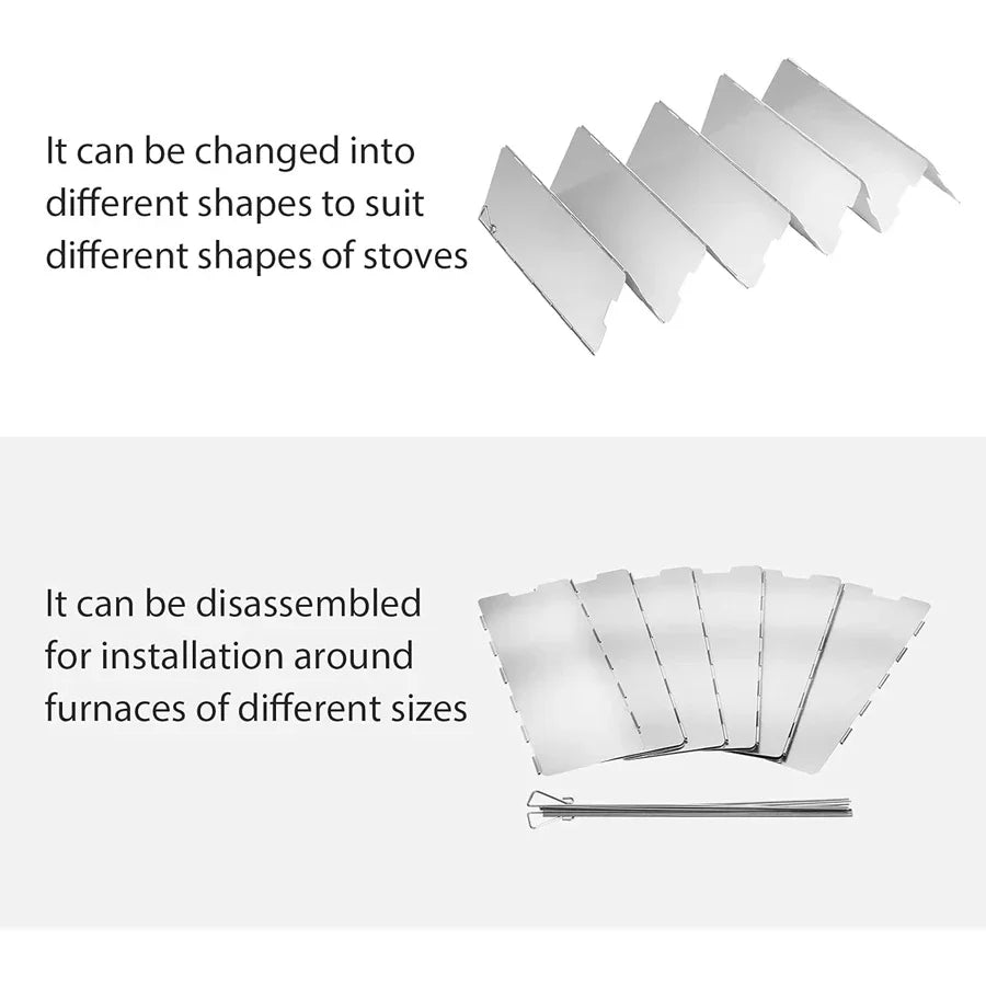 Frendorf | CampWind Flexibler Windschutz | Kompakt & Tragbar | Für Gaskocher & Outdoor-Kochen
