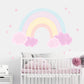 Frendorf | Cartoon Wandtattoos pinker Regenbogen Wolken Sterne