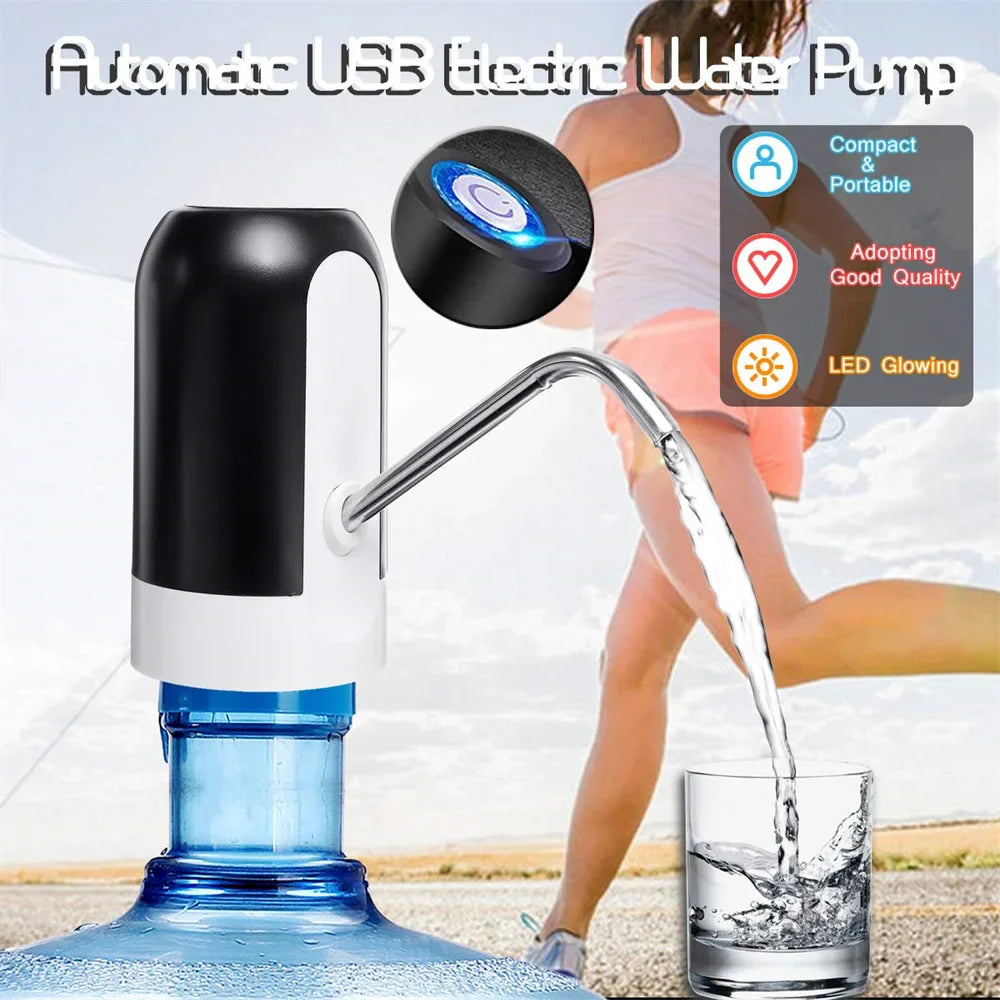 Elektrische tragbare Wasserspenderpumpe für 5-Gallonen-Flasche: USB-Ladung mit Verlängerungsschlauch - Fässerwerkzeuge