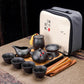 9-teiliges Set Teawere Retro Designer Cool Lila Sand Keramikk Teekannen Set Reise Kong Fu Teeset Porzellan Lila Sand Topf Teesieb