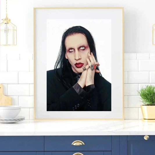 M-Marilyn Manson Sänger Poster Zuhause Zimmer Dekor Wohnzimmer Schlafzimmer Ästhetik Kunst Wandmalerei Aufkleber