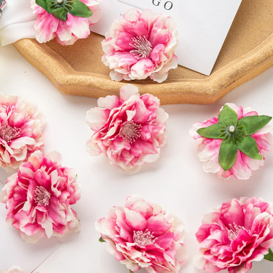 Frendorf | 10 Stück Künstliche Seiden-Pfingstrosenblüten – DIY Bastel Fake Staubblüten für Hochzeiten, Zuhause, Valentinstag und Außen Dekoration