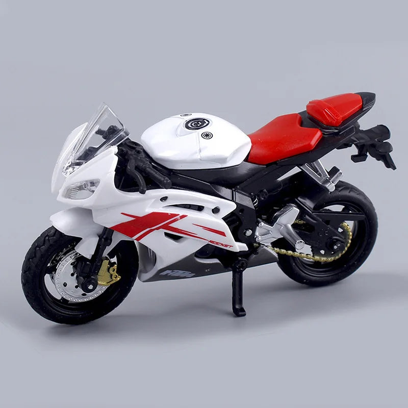 1:18 Maßstab Yamaha R6 Legierungsroller Sportbike Figuren Diecasts Kinder Spielzeug Motorrad Rennmodell Nachbildungen Sammlergeschenk für Jungen