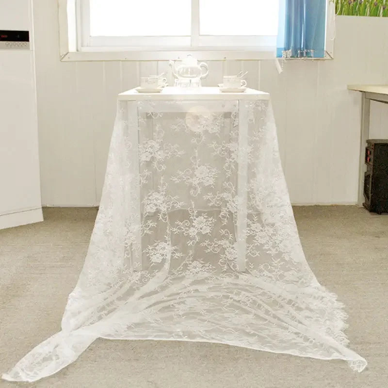 Rustikale Hochzeit Weiße Spitze Tischdecke Vintage Bestickte Empfangstisch Dekor Boho Party Valentinstag Tischdecke