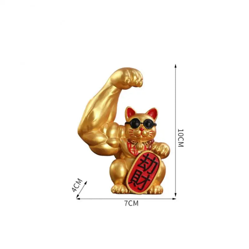 Große Hand, glücklicher Reichtum, winkende Katze, goldfarbene winkende Handkatze, Heimdekoration, willkommene winkende Katze, Skulptur, Statue, Dekor, Auto-Ornament, Shop-Geschenk