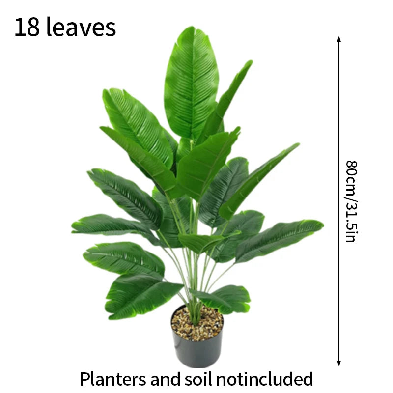 Frendorf | Großer dekorativer künstlicher Palmenbaum – Künstliche tropische Bananenblätter für Zuhause, Büro und Gartendekoration (1 Stk)