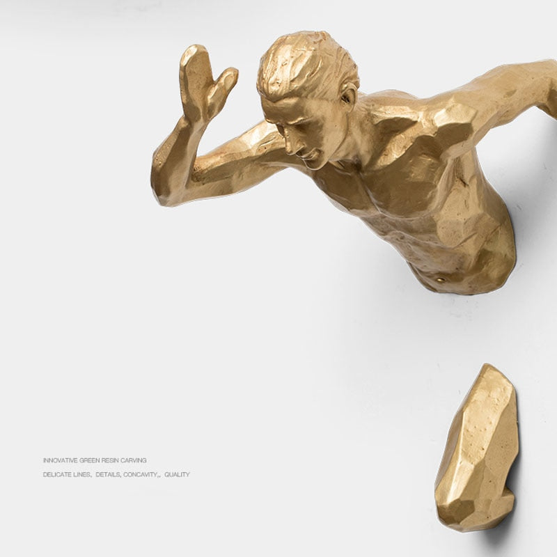 Kreative industrielle Stil Laufskulptur Harz Wohnzimmer Hintergrund Wanddekoration hängende Lauffigur Statue Sportler