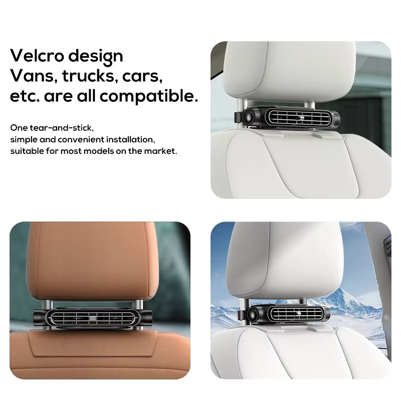 Frendorf | Auto Kopfstütze Kühlluftventilator – 3-stufig einstellbarer Klimazirkulator für die Rücksitze