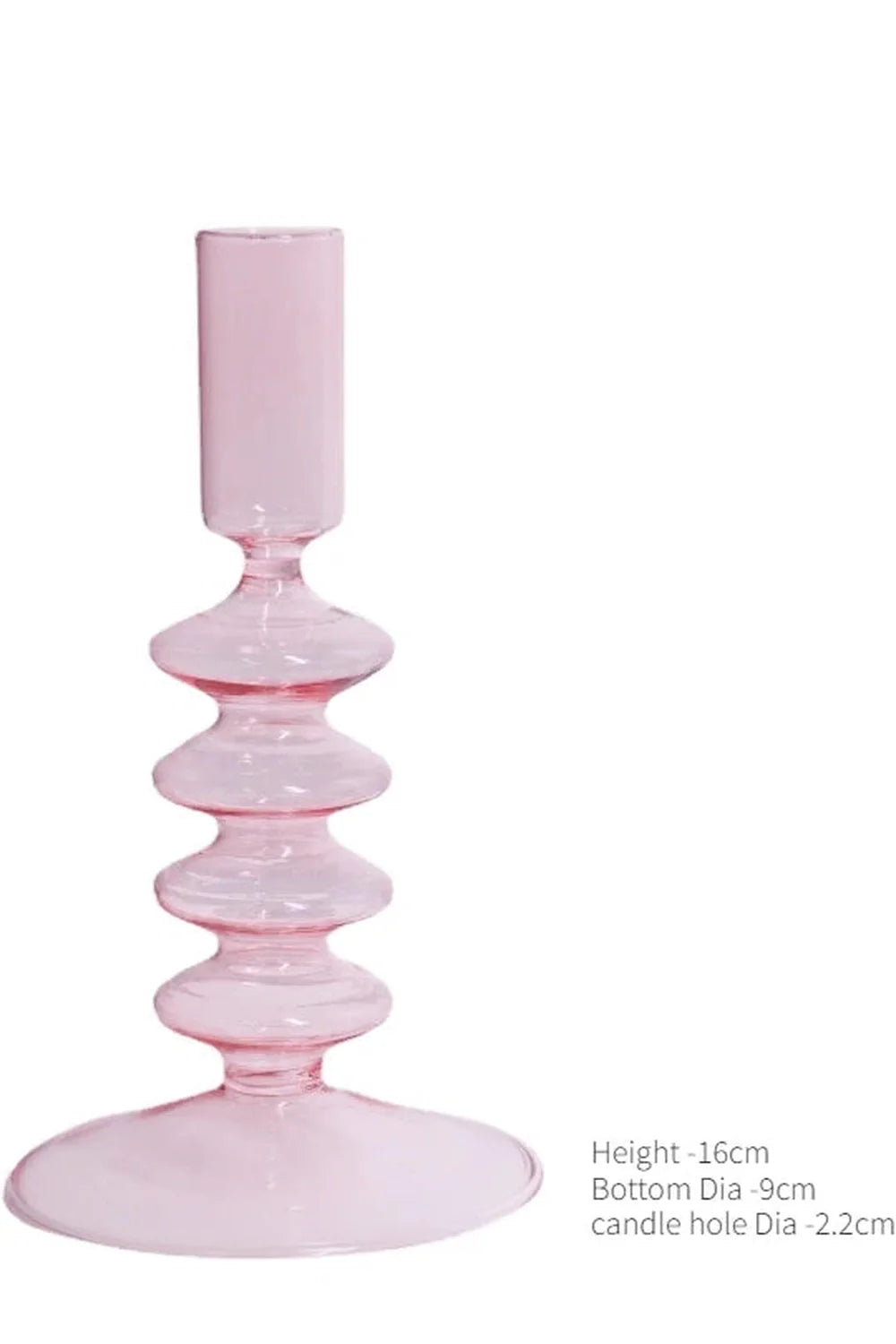 Pink Glass Taper Kerzenhalter