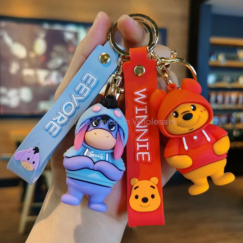 Anime Disney Schlüsselanhänger - Süßer Mickey Mouse, Minnie, Lilo und Stitch Cartoon Schlüsselring, Ornament und Autoanhänger, Perfekte Geschenke für Kinder