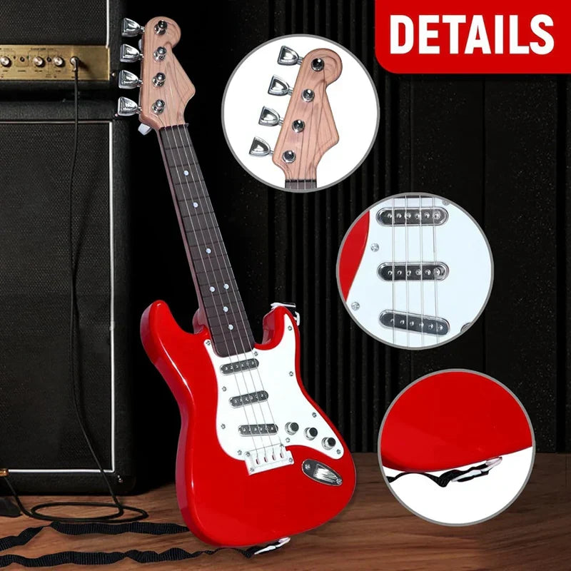 Frendorf | 4-Saitige-E-Gitarre Spielzeug für Kinder - Tragbares Musikinstrument, Perfektes Geschenk für junge Musiker