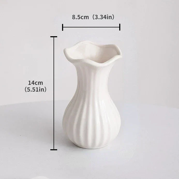 Frendorf | Vasea Nordic Große Keramikvase | Minimalistische Trockenblumenvase | Tisch- & Wohnzimmereinrichtung für Blumenarrangements