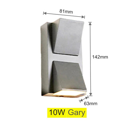 Frendorf | LED Wandleuchte – Außen wasserdicht IP65 Veranda- und Gartenwandleuchte, Innen Schlafzimmer Nachttischbeleuchtung, Aluminium Auf- und Ab-Lampe