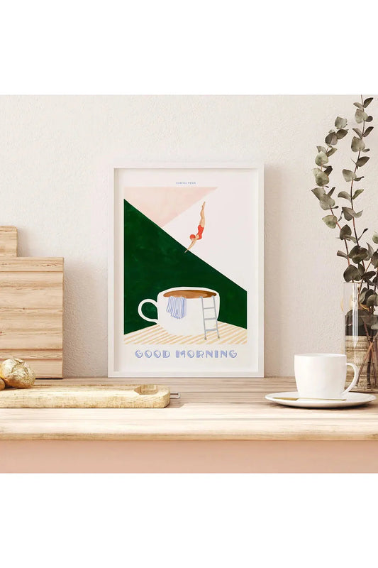 Guten Morgen Kaffee Leinwand Poster