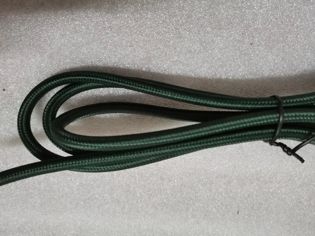 Frendorf | 220V AC Stromkabel mit europäischem Stecker und Schalter – Klassisches Stofftextil umhülltes Flex-Verlängerungskabel für Tischlampe