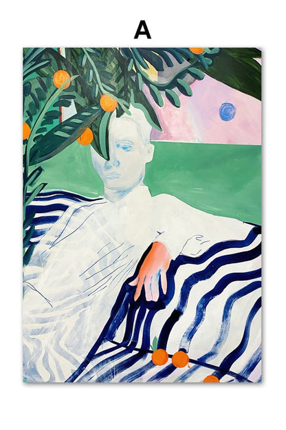 Abstract Frau Thema Leinwand Poster
