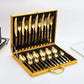 Frendorf | Opulentes Gold Besteckset - Das elegante 24-teilige Gold- und Silberbesteckset