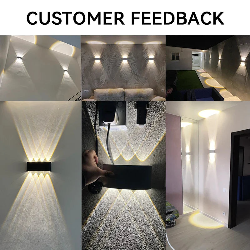 Frendorf | Auf- und Abwärts LED-Wandleuchte – Wasserdicht IP65 Aluminium Wandleuchte für Innen- und Außenbereich – Moderne Beleuchtung für Schlafzimmer, Wohnzimmer, Flur