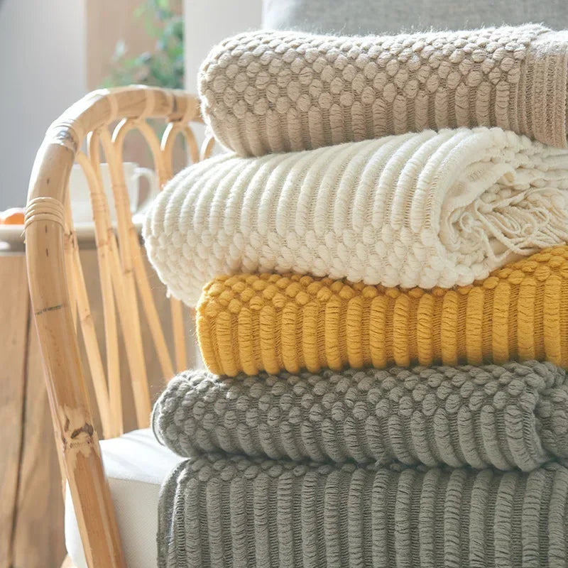 Nordic Style Dick Gestrickte Decke
