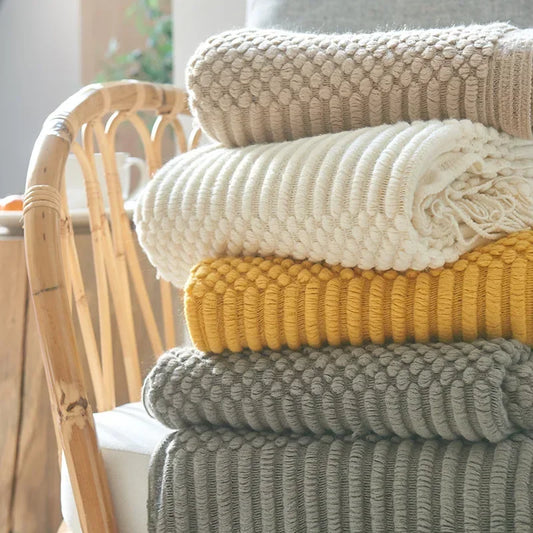 Nordic Style Dick Gestrickte Decke