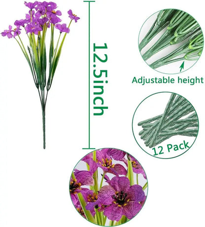 Frendorf | 2/6/10 Bundles Außen Künstliche Blumen – UV Beständige Falsche Seide Blumen für Garten, Veranda und Außen Dekor