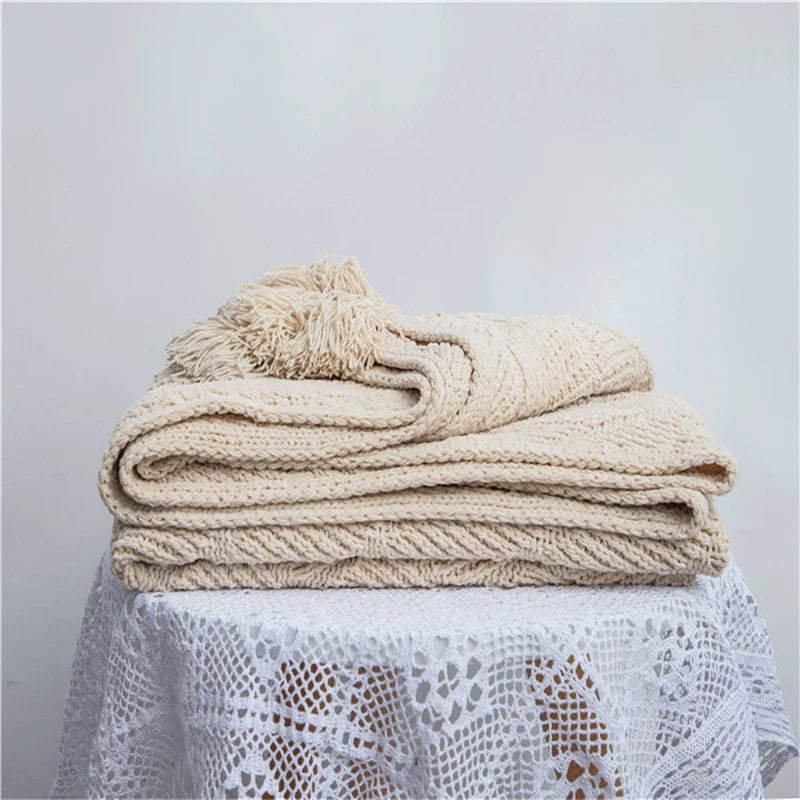 Frendorf | HeartKnit Kuscheldecke aus Chenille | Strickdesign | Für Bett & Sofa | Weich & Gemütlich