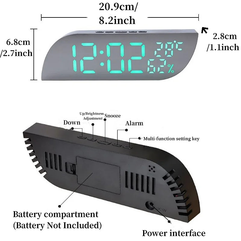 LED Digitalwecker mit Doppelanzeige & unbegrenztem Snooze