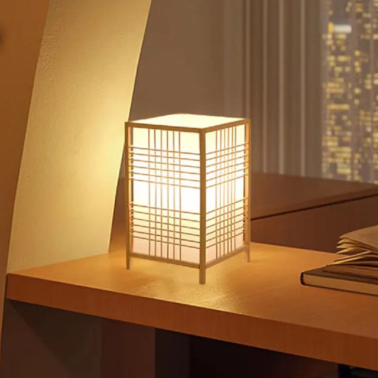 Bambusgewebte japanische Stil Tischlampe