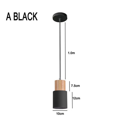 Nordische LED-Pendelleuchten aus Metall und Holz - Moderne Hängelampen für Esszimmer und Küche