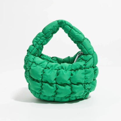Lebhaftes kreuzgequiltetes rundes Mini-Tasche