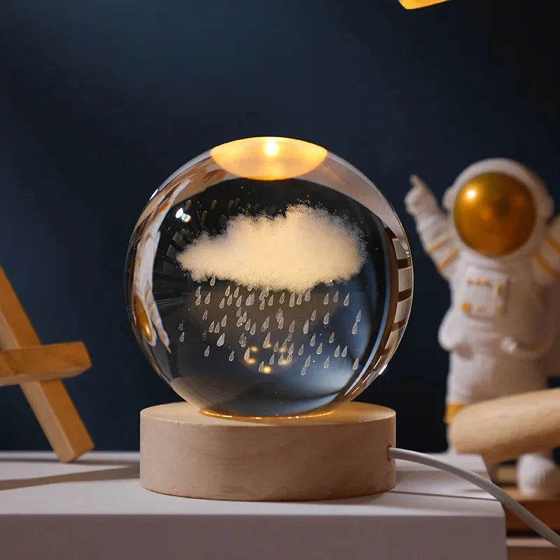 3D Mondkristallkugel Lampe
