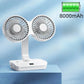 Frendorf | Verstellbarer Doppelkopfan Tischventilator Nachtlampe