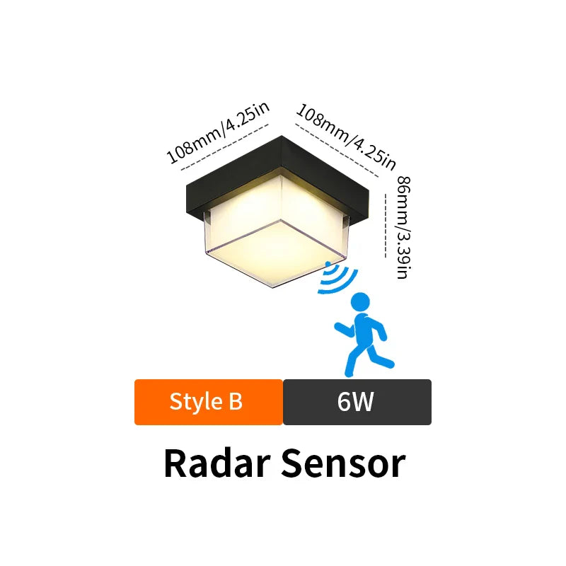 Frendorf | LED Smart Bewegungsmelder Wandlicht – 6W/12W Automatische Notbeleuchtung für Innen- & Außenbereich (Flure, Balkone, Schlafzimmer)