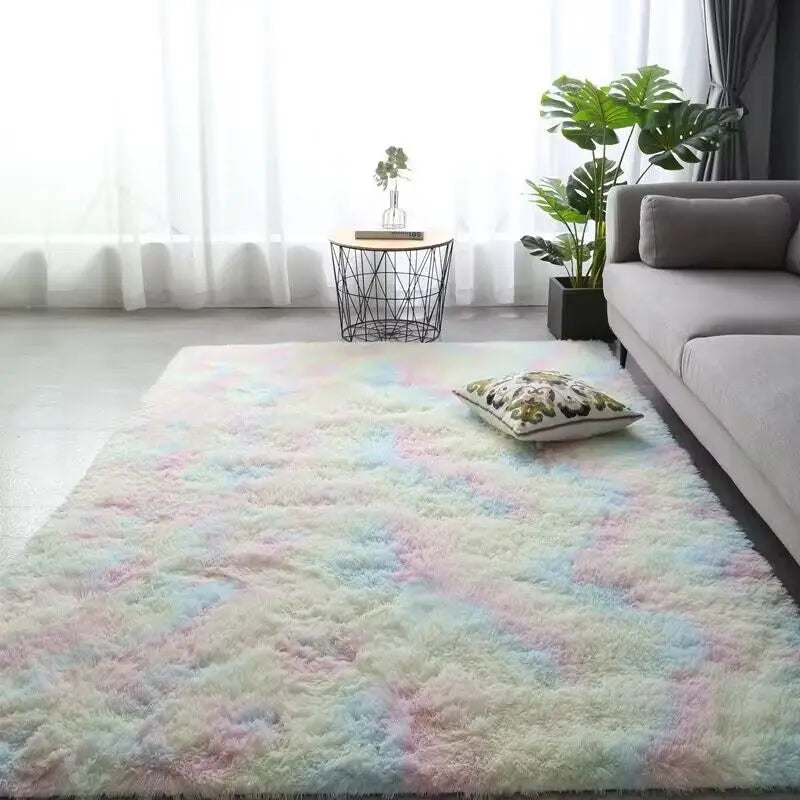 Weicher großer Teppich Wohnzimmer Plüsch Lounge Bodenmatte Schlafzimmer Bett Weicher Samtteppich Kinderzimmer Rutschfester dekorativer Teppich