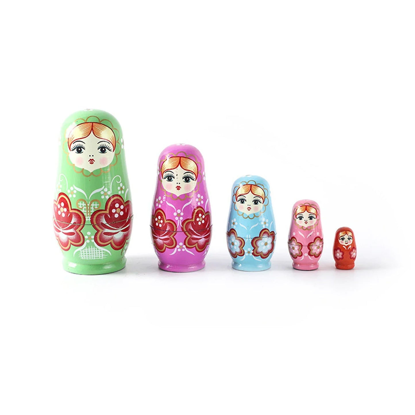 5 Stück handgefertigte Holz Russische Matroschka Puppe (Tier-Thema)