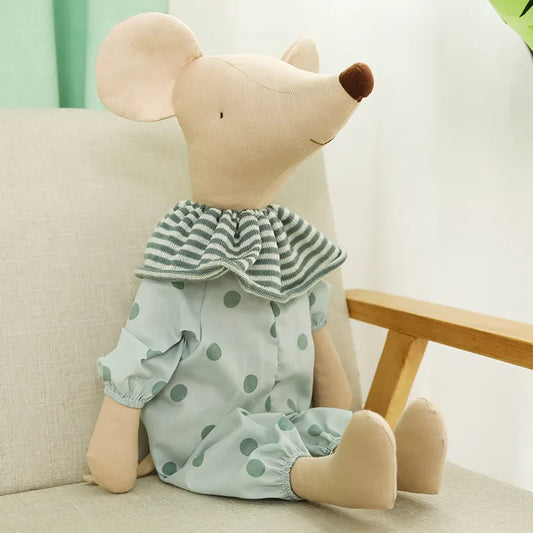 Kinderspielzeug Kleine und Süße Pinke Baumwollschleife und Grüne Schleife Maus Puppe Plüschspielzeug