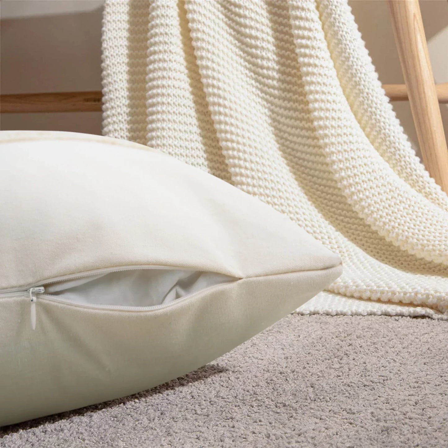 Frendorf | Boho Stil Beiger Kissen mit Muster