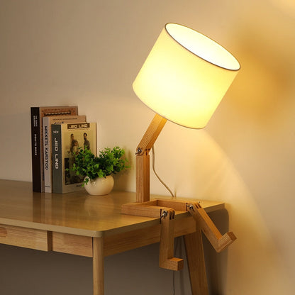 Robot Form Holz Tischlampe