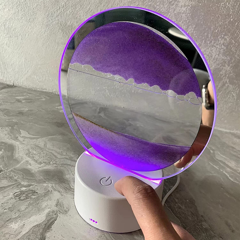 Frendorf | LumenFlow Quicksand 3D USB Tischlampe | Nachtlicht mit Touch-Schalter | 7 Farben