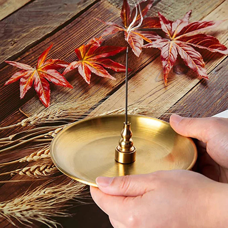 Kreativer Metal Räucherstäbchenhalter Messing Gourd & 9 Löcher Räucherstäbchen Halter Räuchergefäß Aschefänger Buddhismus Zubehör Wohnkultur